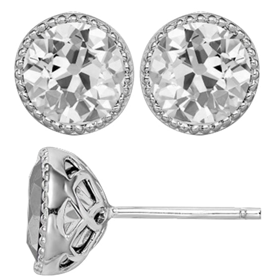 Ohrringe 14K Weißgold mit Diamant – Hauptansicht