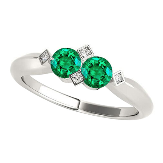 Eleganter Edler Smaragd Edelstein-Ring 1 Karat – Hauptansicht