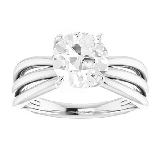 Solitär-Ring 14 Karat Weißgold mit Brillant – Frontansicht