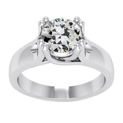 Echter Old Mine Cut Edler Diamant Einzelstein-Ring – 2,50 Karat