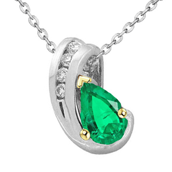 Luxuriöser Smaragd Edelstein-Anhänger – 2 Karat Zweifarbiges 14K