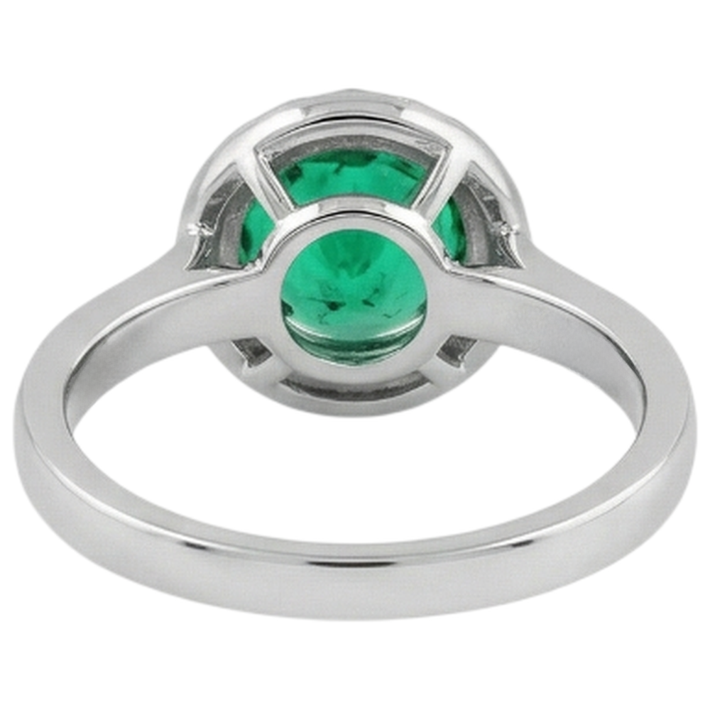 Naturreiner Kolumbianischer Smaragd Edelstein-Ring – Rückansicht