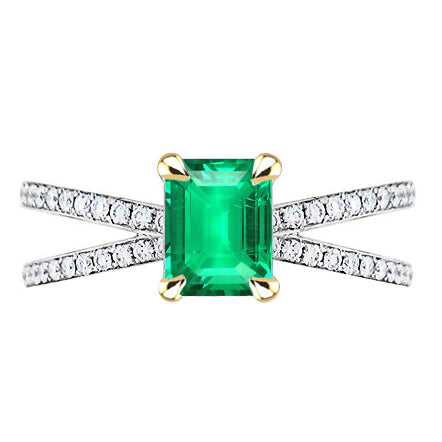 Authentischer Edler Smaragd Edelstein-Ring – Hauptansicht