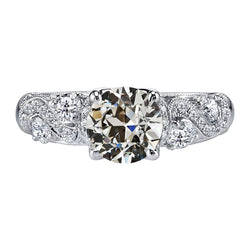 Diamant Filigran Verlobungsring 2 Karat in 14K Weißgold