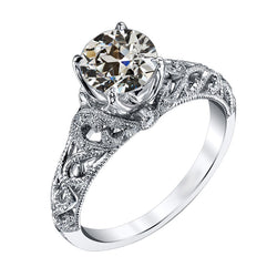 Diamant Verlobungsring – Altschliff 2 Karat 14K Weißgold