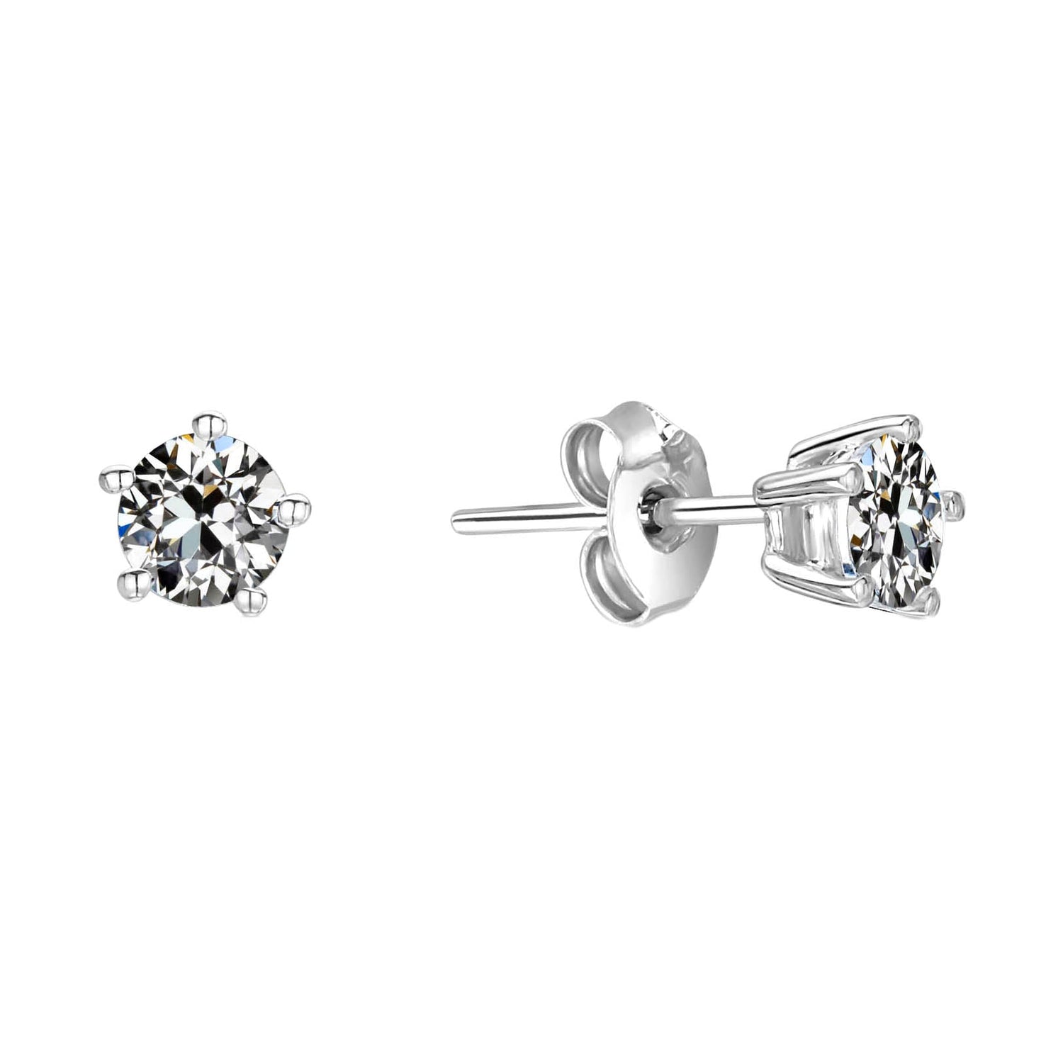 Diamant Old Mine Cut Ohrstecker in 14K Weißgold – Hauptansicht