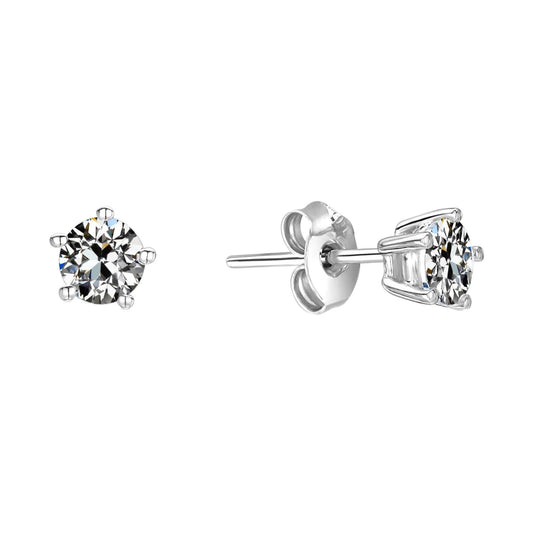 Diamant Old Mine Cut Ohrstecker in 14K Weißgold – Hauptansicht