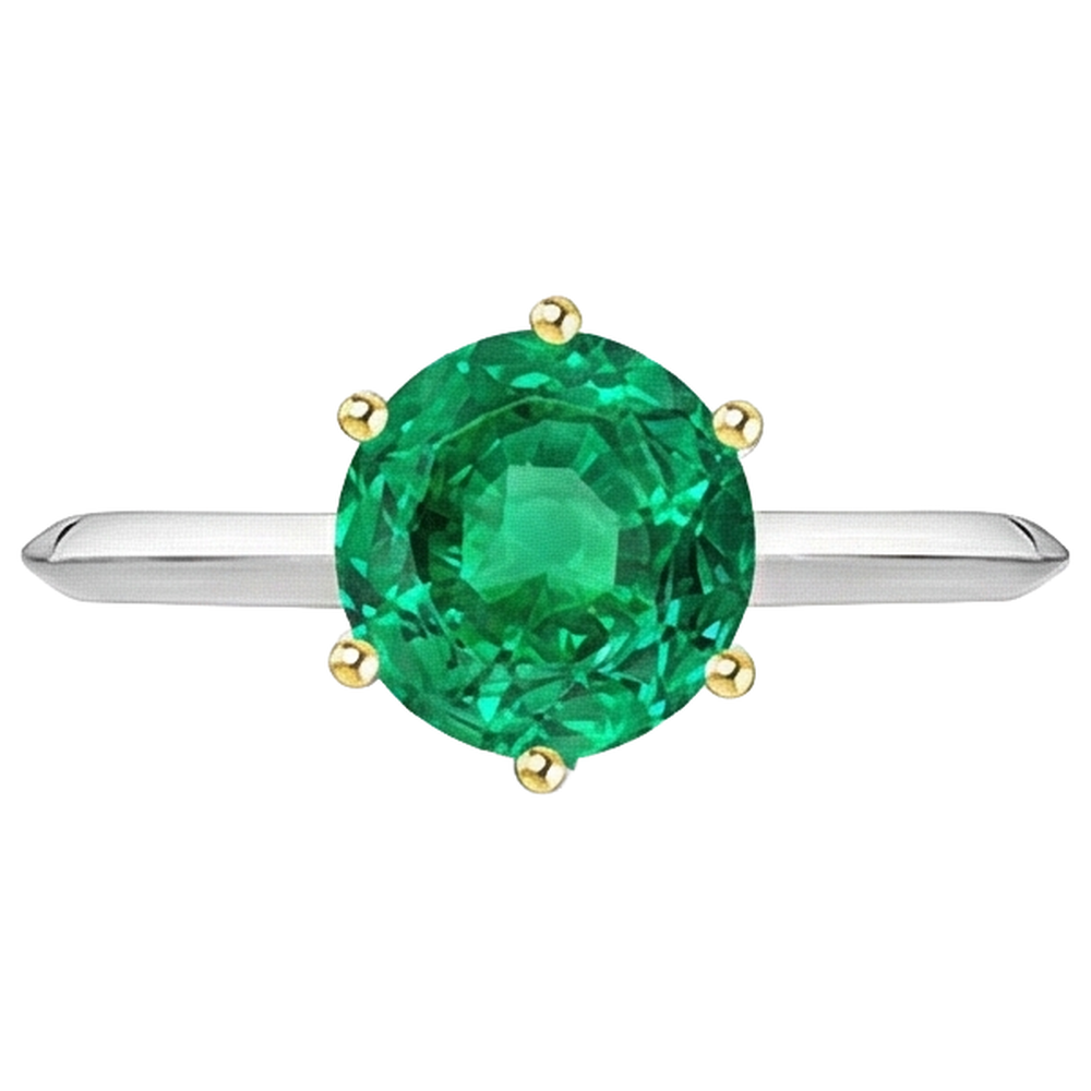 Erdgewonnener Edler Smaragd Schmuckstein-Ring – Profilansicht