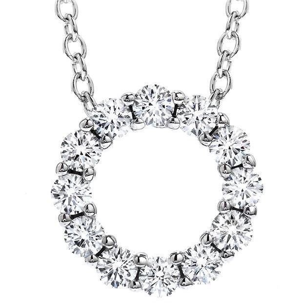 Wunderschöne Halskette mit rundem Echt Diamantanhänger von 2,40 ct. Weißgold 14K
