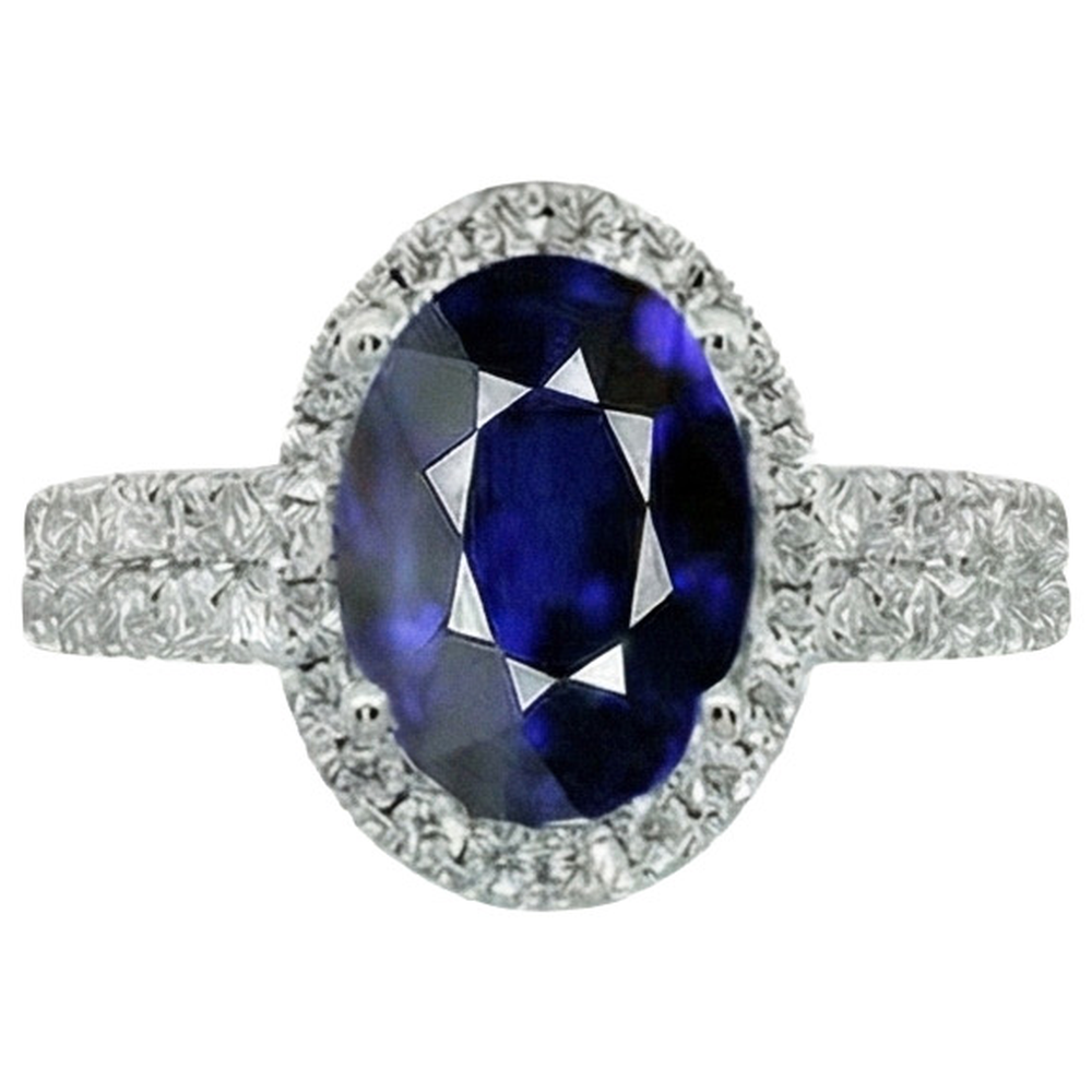 Wunderschöner 12 Ct Saphir-Aus der Erde Abgebauter Natürlicher Diamantring