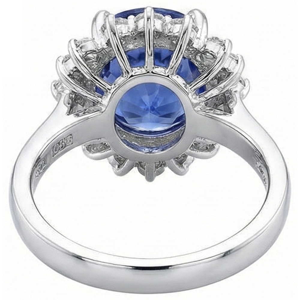 Wunderschöner 4 Karat Tansanit Runde Aus der Erde Abgebauter Natürlicher Diamanten Ring Schmuck