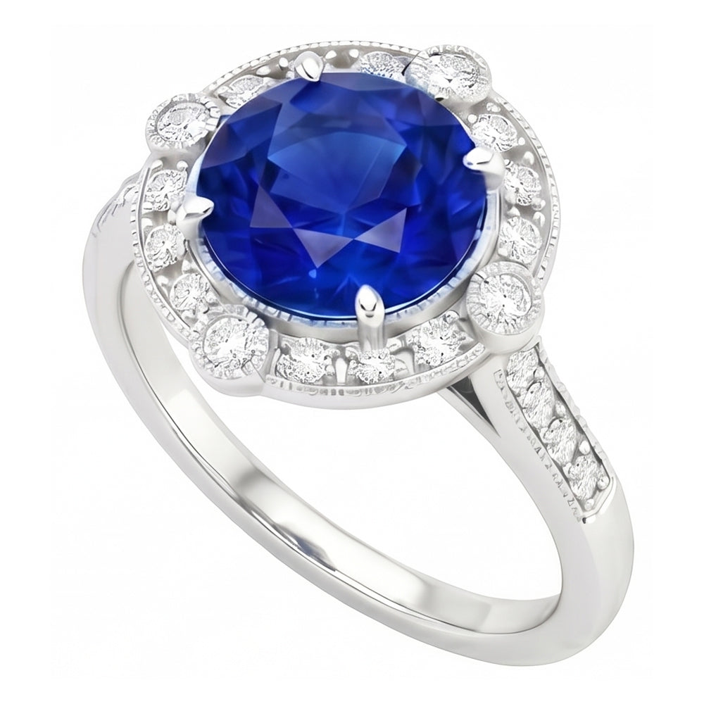 echter round diamant 5.61Karat ring Seitenansicht