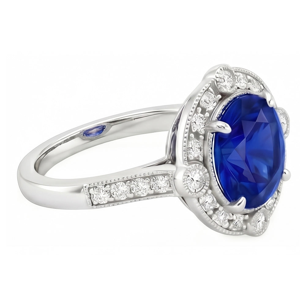 echter round diamant 5.61Karat ring Draufsicht