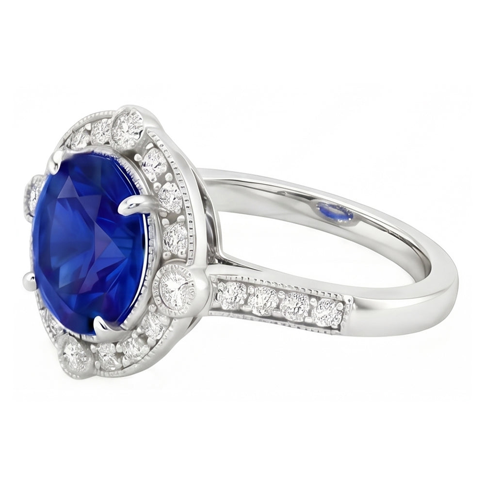 echter round diamant 5.61Karat ring Profilansicht
