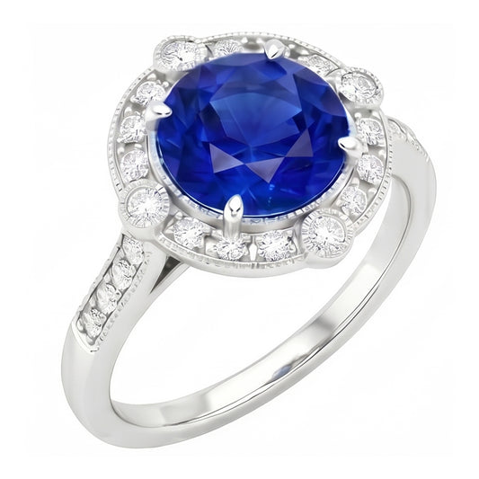 echter round diamant 5.61Karat ring Vorderansicht