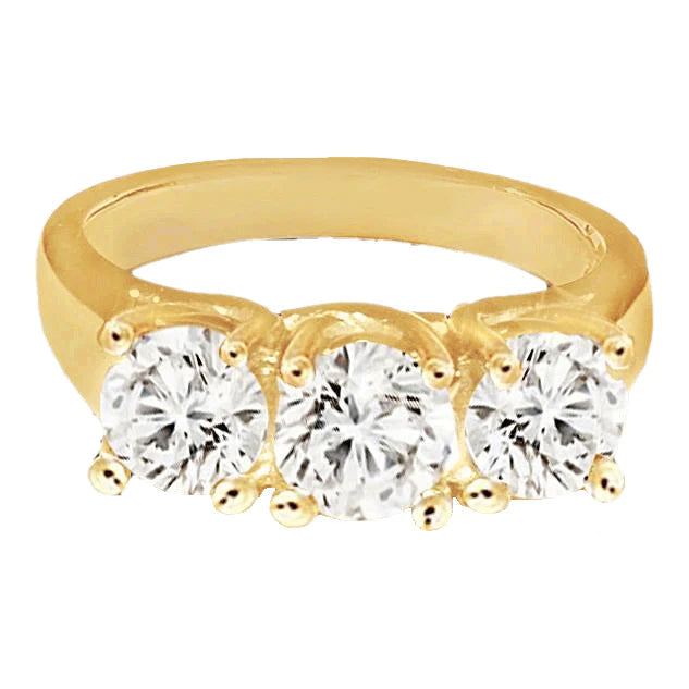 Wunderschöner runder Brillant-Echt Diamant-Diamant-Ring mit 1,51 ct Gelbgold