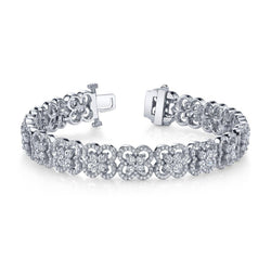 Wunderschönes Armband mit 12,20 Karat Echt Diamanten im Rundschliff, Blühende Schönheit, Weiß