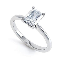 Wunderschönes Krappenset Radiant Cut 2,25 ct Echt Diamant-Hochzeits-Solitärring