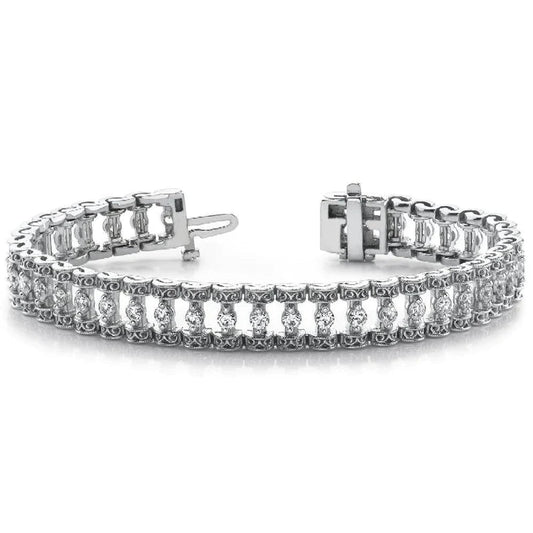 Wunderschönes Natürlich Diamantarmband im Rundschliff Weißgold Feiner Schmuck 4 Kt