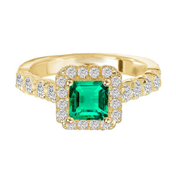 14K Gelbgold GIA-Zertifiziert Edler Smaragd Edelstein-Ring 2,50