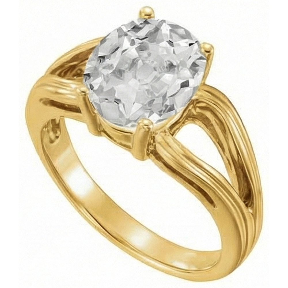 Naturreiner Diamant Einzelstein-Ring 5 Karat 14K Gelbgold – Frontansicht
