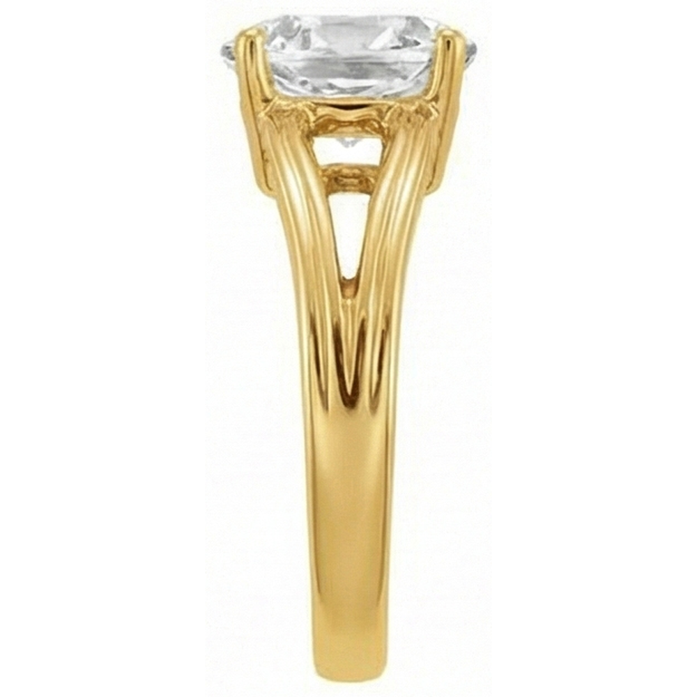 Old Mine Cut Diamant Ring in 14K Gelbgold – Profilansicht