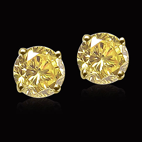 Brillant Rund-Brillant Ohrstecker in 14 Karat Gelbgold – Hauptansicht