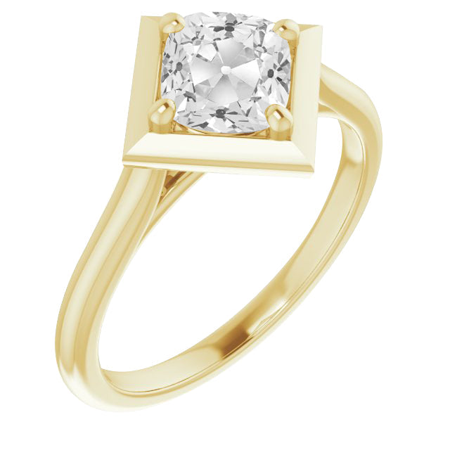 Brillant Einzelstein-Ring 5-Karat 14 Karat Gelbgold – Hauptansicht