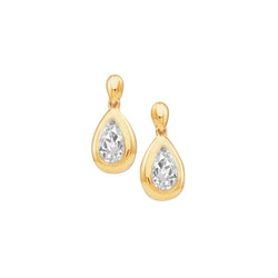 Edler Diamant Ohrhänger – Lünettenfassung 1 Karat 14K Gelbgold
