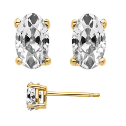 14K Gelbgold Diamant Ohrhänger – 9-Karat Antik-Kissen-Schliff