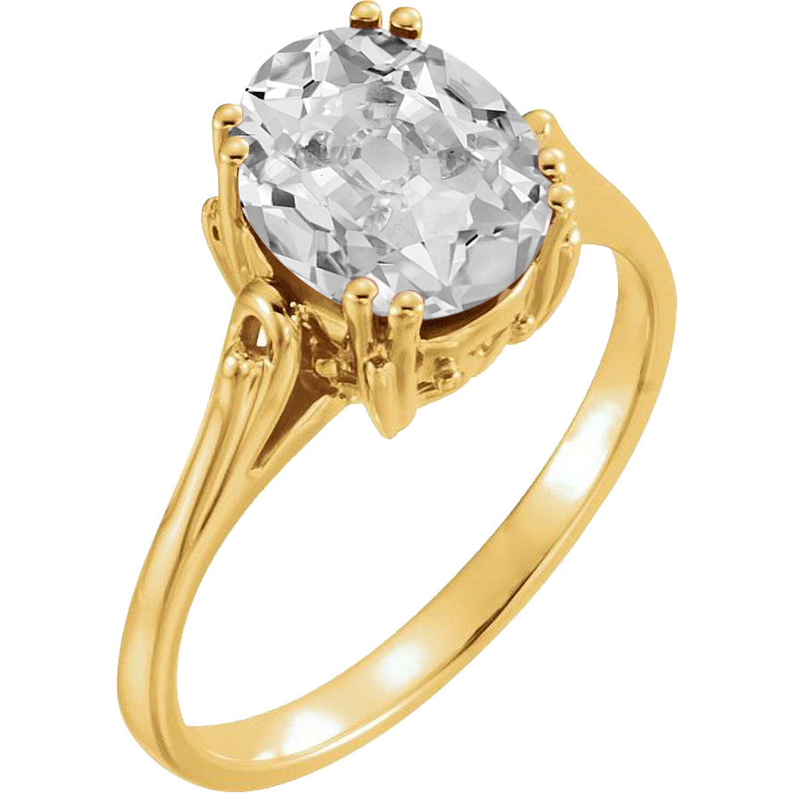 Brillant Solitär-Verlobungsring 5-Karat 14 Karat Gelbgold – Hauptansicht