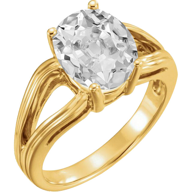 Naturreiner Diamant Einzelstein-Ring 5 Karat 14K Gelbgold – Hauptansicht
