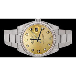 Zifferblatt Diamant Lünette Rolex Date Just Betrachten Männer Edelstahl SCHNELLES EINSTELLEN