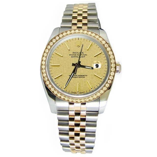Zifferblatt Diamant Lünette Rolex Datejust Uhr Stahl & Gold Jubilee SCHNELLES EINSTELLEN