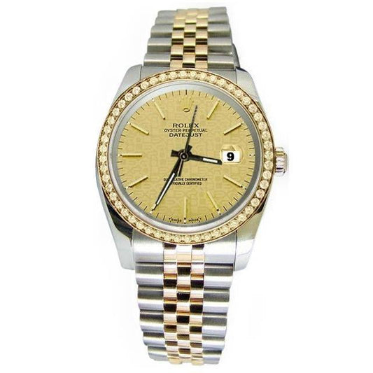 Zifferblatt Diamant Lünette Rolex Datejust Uhr Stahl & Gold Jubilee SCHNELLES EINSTELLEN