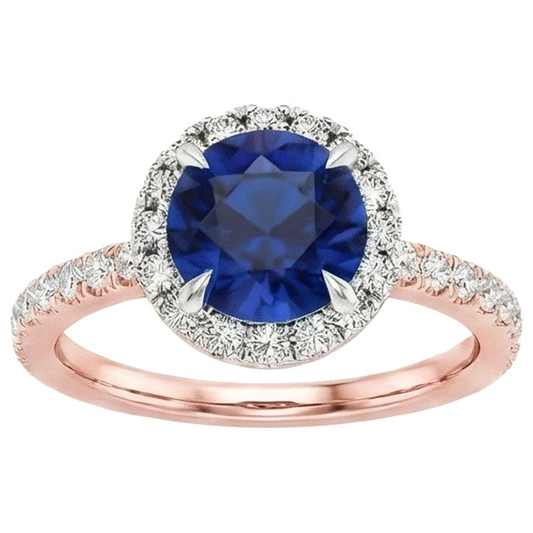 echter round diamant 2Karat ring Detailansicht