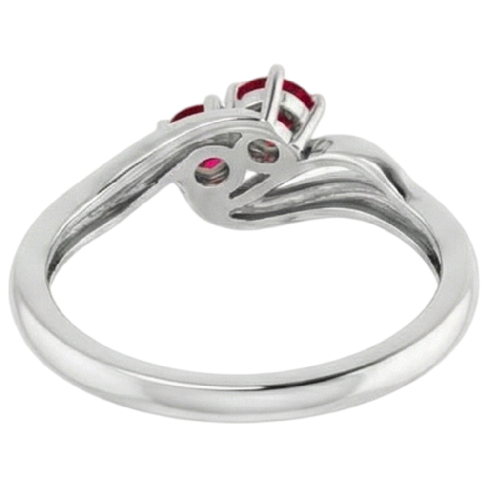 Zwei Steine 1 Karat Rubin Ring Weißgold 14K