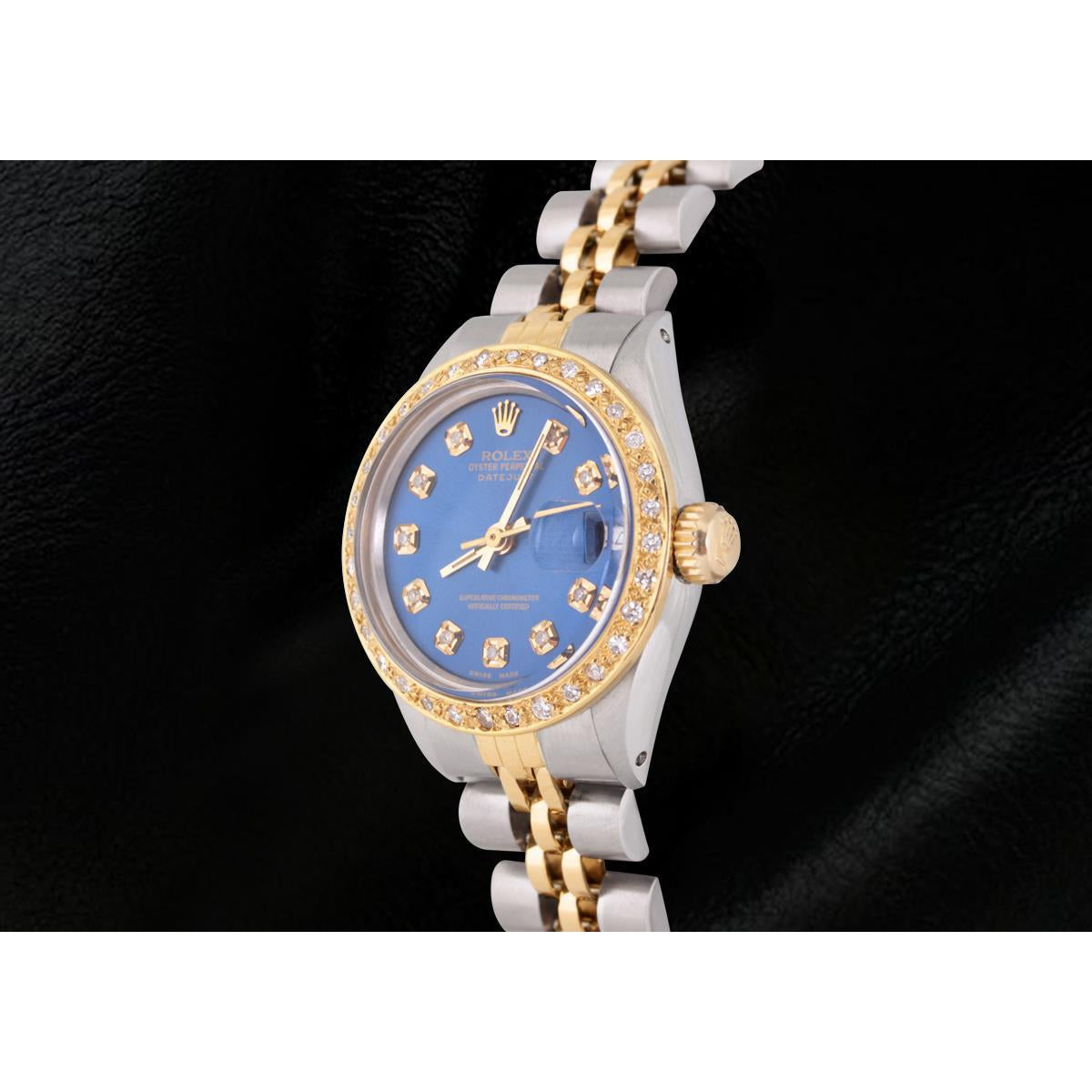 blauem Diamant-Zifferblatt und Lünette Rolex