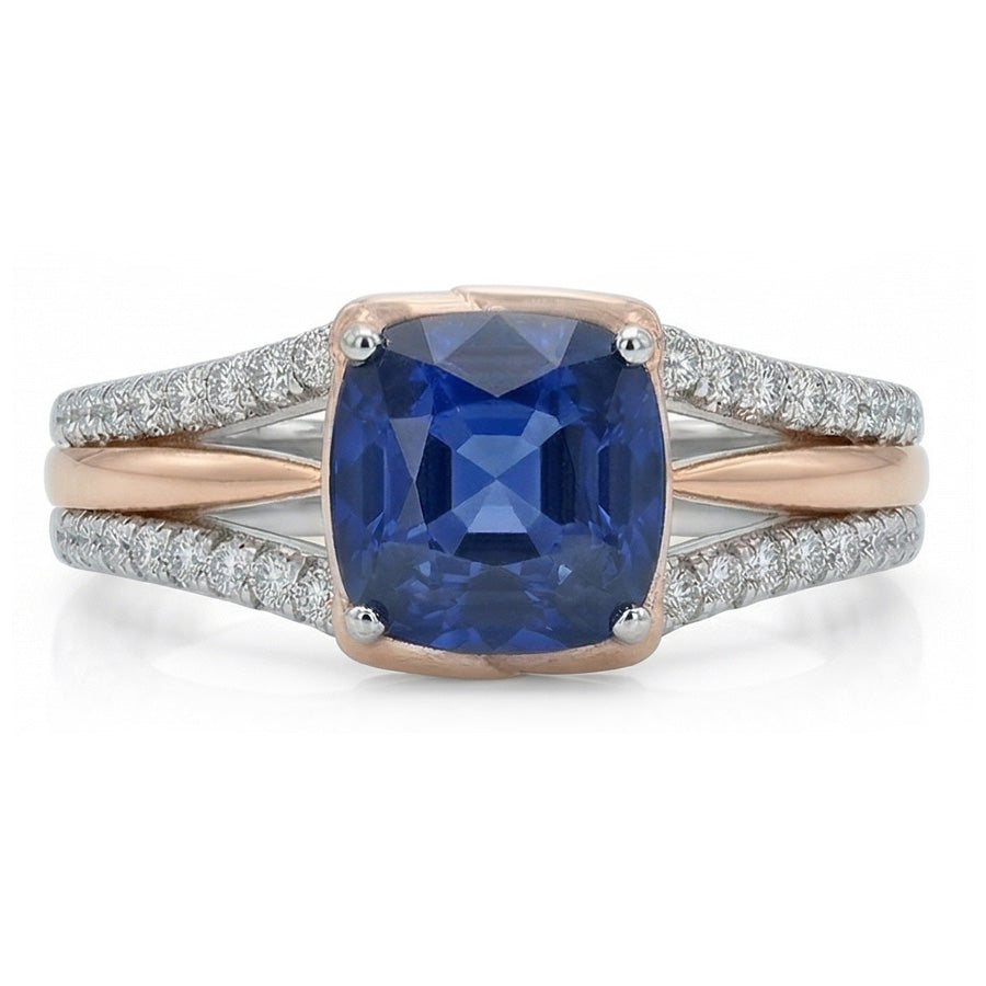 echter round diamant 2.50Karat ring Draufsicht