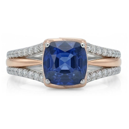 echter round diamant 2.50Karat ring Draufsicht
