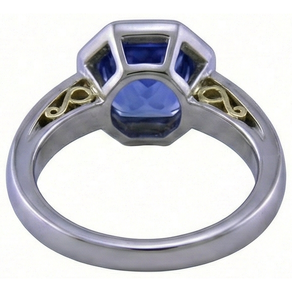 echter round tansanit 3.75Karat ring mit Diamantbesatz