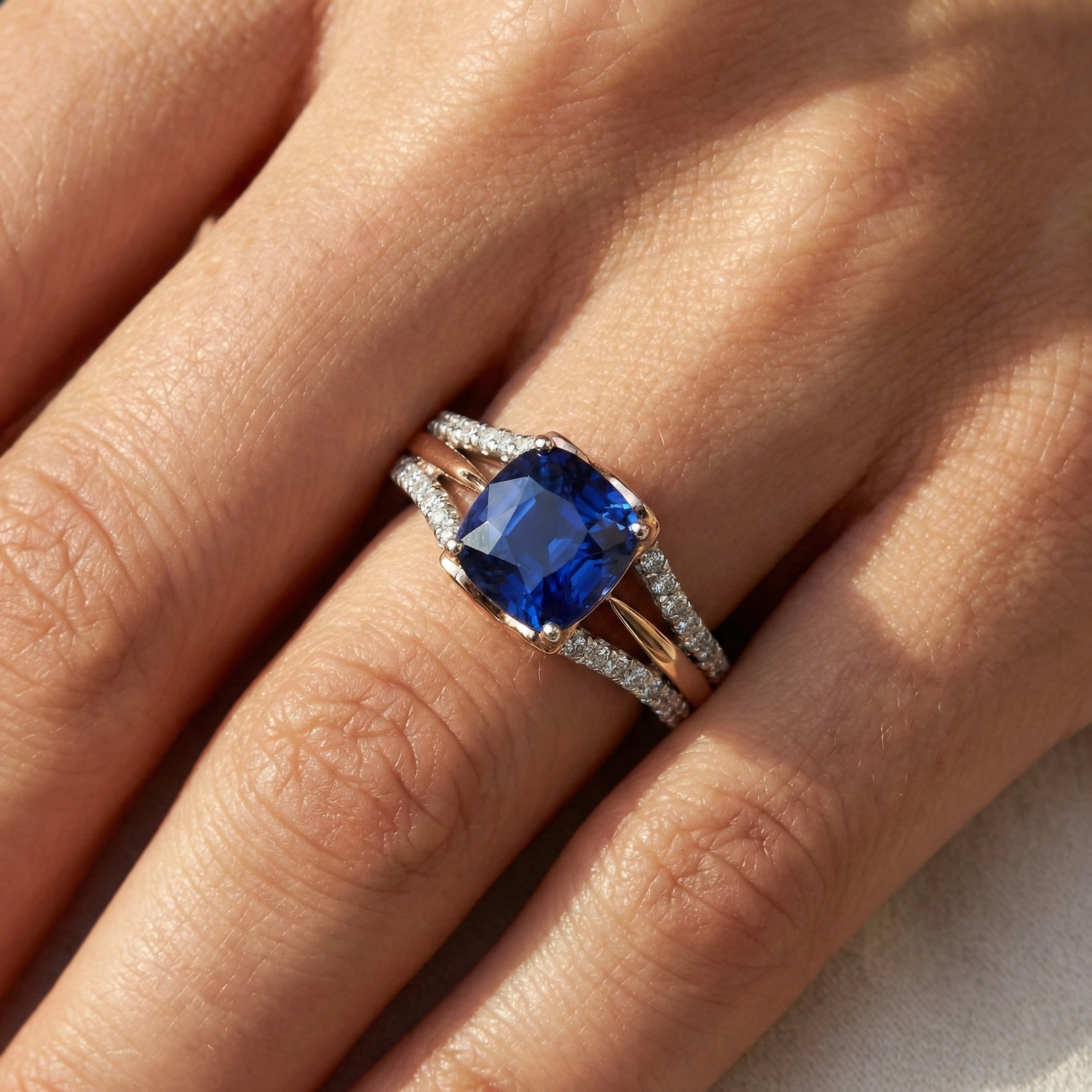 echter round diamant 2.50Karat ring Detailansicht
