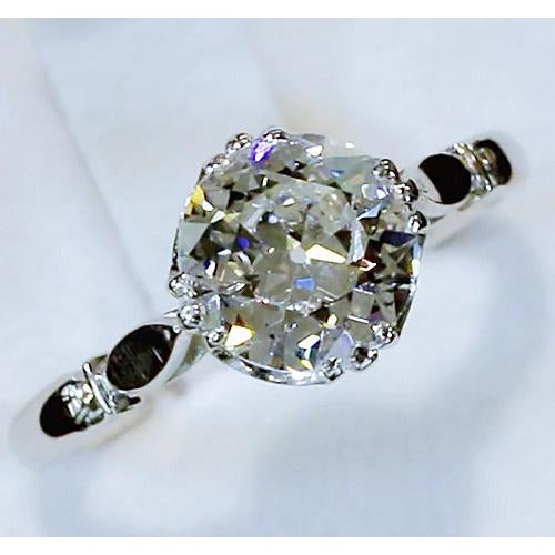 alter Bergmann Solitaire Echt Diamant Ring Engagement 2,50 Karat Schmuck 14K