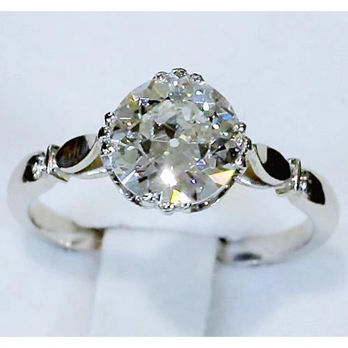 alter Bergmann Solitaire Echt Diamant Ring Engagement 2,50 Karat Schmuck 14K