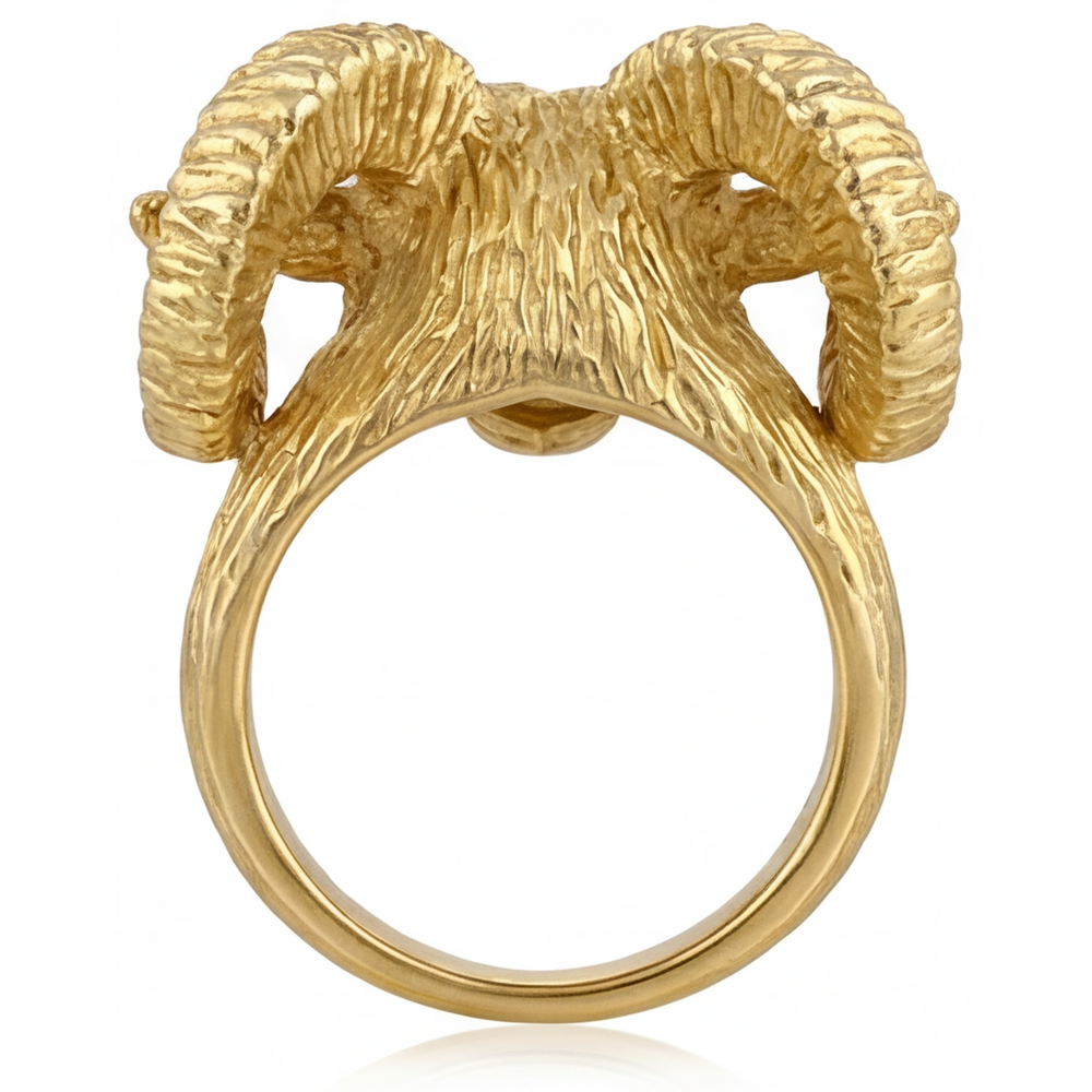 Echter Amethyst Edelstein-Ring 0,10 Karat 14 Karat Gelbgold – Rückansicht