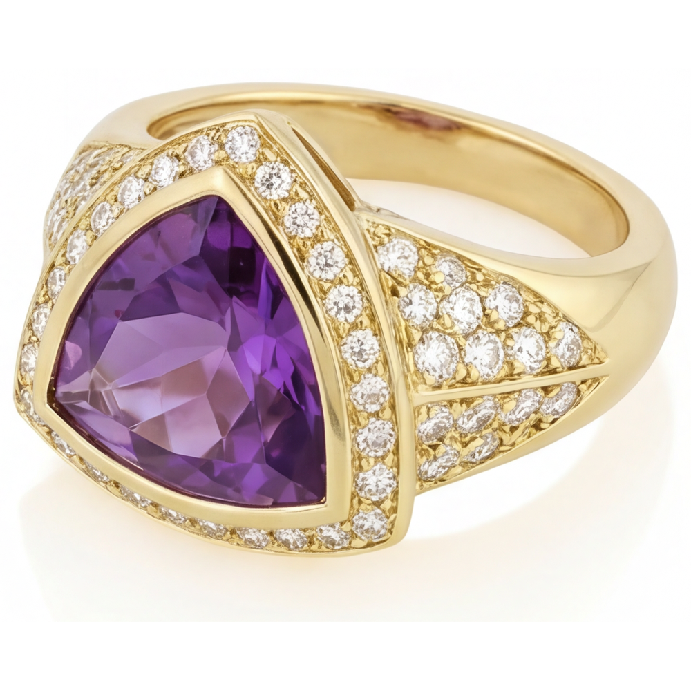 Edler Farbstein-Ring 8 Karat – Seitenansicht