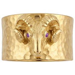 Handgefertigter 0,05-Karat Amethyst Männer-Ring