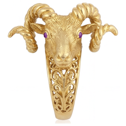 Schimmernder Schmuckstein-Ring mit Widder Amethyst – 0,05 Karat