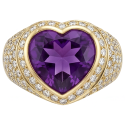 Authentischer VVS Amethyst Schmuckstein-Ring 10 Karat