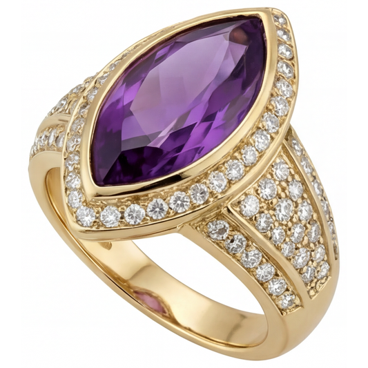 Luxuriöser Amethyst Schmuckstein-Ring 9,50 Karat – Frontansicht